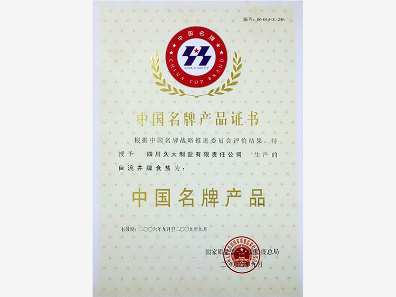 中国名名牌产品